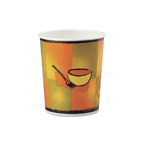 Huhtamaki Chinet, Streetside Squat Paper Food Container, Streetside Design, 16 Oz, 25/bag 70316C - main